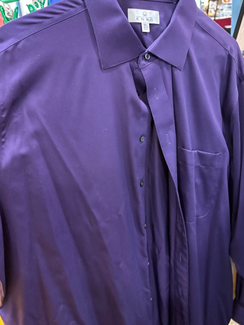 ENRÖ Men's Deep Purple Dress Shirt – Classic Long Sleeve